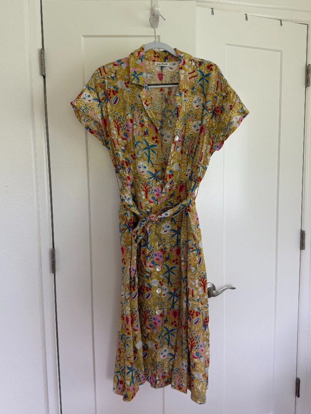 Roller Rabbit 100% Linen Printed Shirt Dress XS